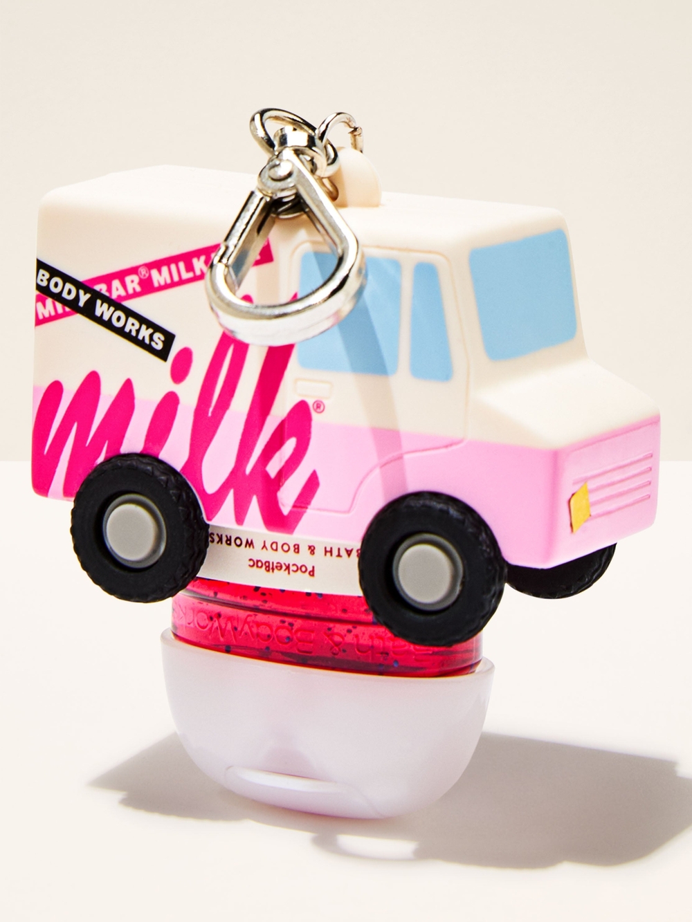 Bath & Body Works Pink Milk Truck PocketBac Holder with Hand Sanitizer